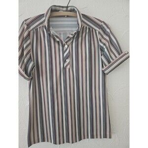 Vintage Jewel Tone Stroped 70s Polo Womans Size S